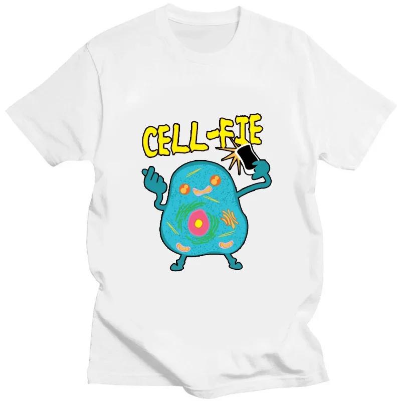 Women Unisex Novelty Creativity Unisex Shortsleev Unique Streetwear Summer Tops Cell Fie Funny Science Biology Teacher Tee Shirt S