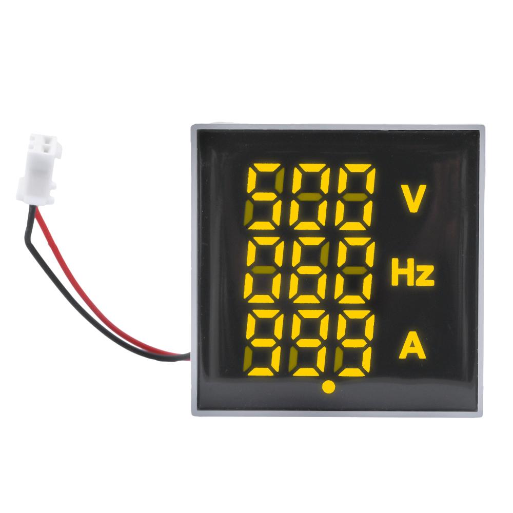 3 In 1 LED Digital Voltage Current And Frequency Meter AC 60-500V 0-100A  for Equipment Failure Construction Signal Indicators