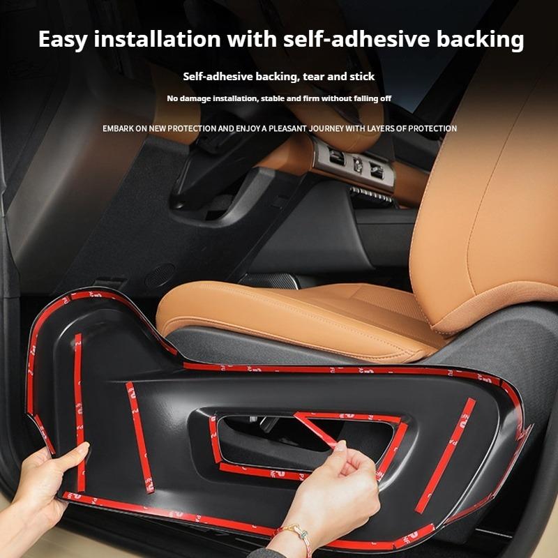 For Chery ICAUR V27 V23 Car Front Row Seat Adjustment Anti Kick Panel Carbon Fiber Full Coverage Scratch Protection Panel Cover