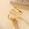 LIKGREAT Geometric Metatron Ring For Women Men Adjustable Size Stainless Steel Rings Solomon Supernatural Amulet Jewelry Gift