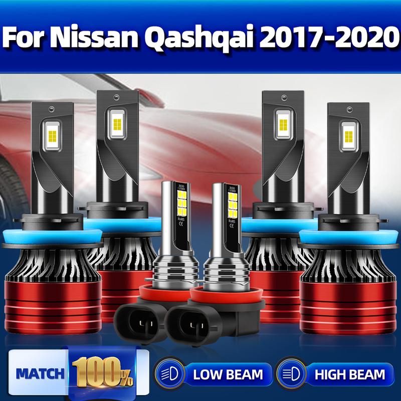 H11 LED Headlight Bulbs 60000LM Canbus Car Light 6000K White Plug And Play Fog Lamps For Nissan Qashqai 2017 2018