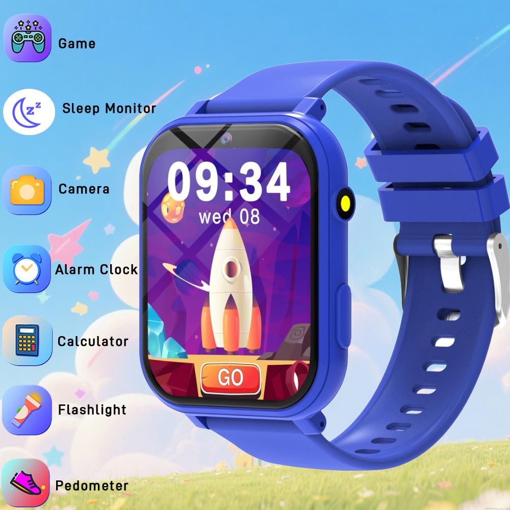 1.83 Inch HD Camera Kids Smart Watch 18 Games Step Counting Sleep Monitoring Alarm Clock Smartwatch Children Boys Girls Gifts