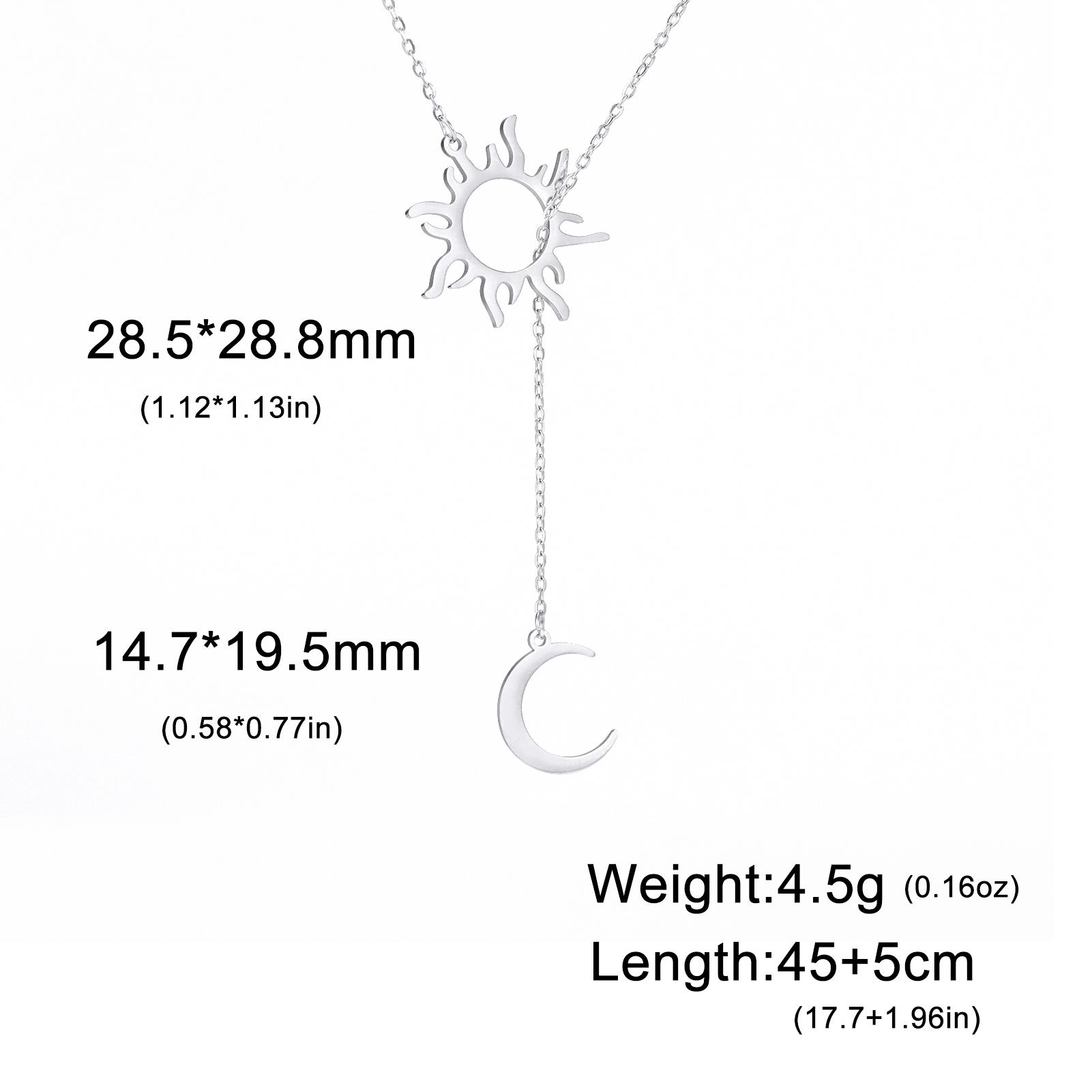 

Sun Moon Necklace for Women Double Layer Chain Jewelry on the Neck Pendant Accessories Birthday Christmas Gifts for Girlfriend