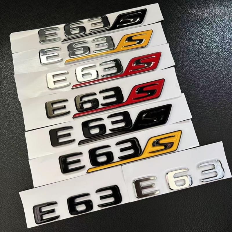 For Black Car Letters E63 E63S Logo Logo Sticker Car Suitcase Badge Decal Mercedes Benz E63 E63S W213 Accessories