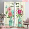 2pcs 2D Flat Printing Window Drapes Today I Choose Happy Butterflies 100% Polyester Without Electricity All Season Party &