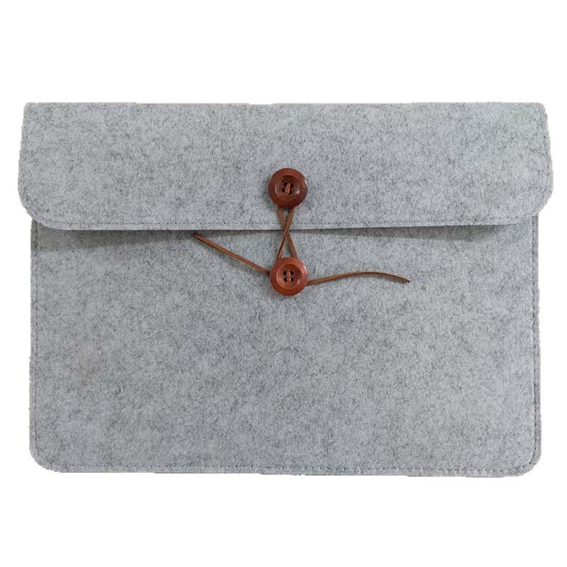 Felt Button-Closure File Bag for Office, Student, Tablet, and Exam Papers - Customizable