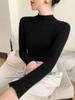 Women's Slim-Fit High-Neck Solid Color Casual Sweater