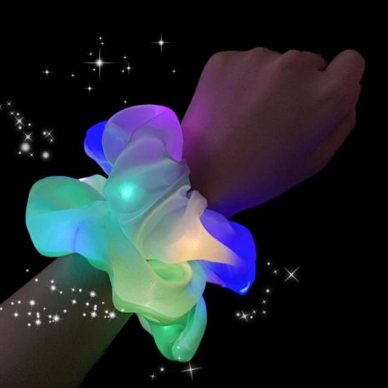 LED Hair Ring Luminous Safe Decorative Bling Korean Style LED Hair Rope for Party