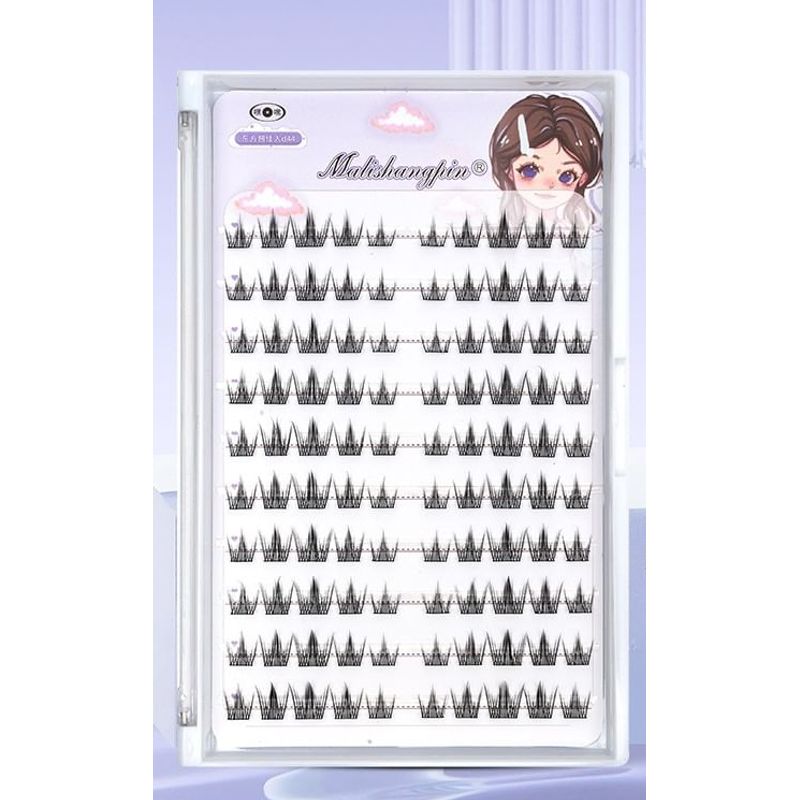 Lactacia - Kleberloses Multipack Falsche Wimpern Cluster / Pinzette / Set (Verschiedene Designs)