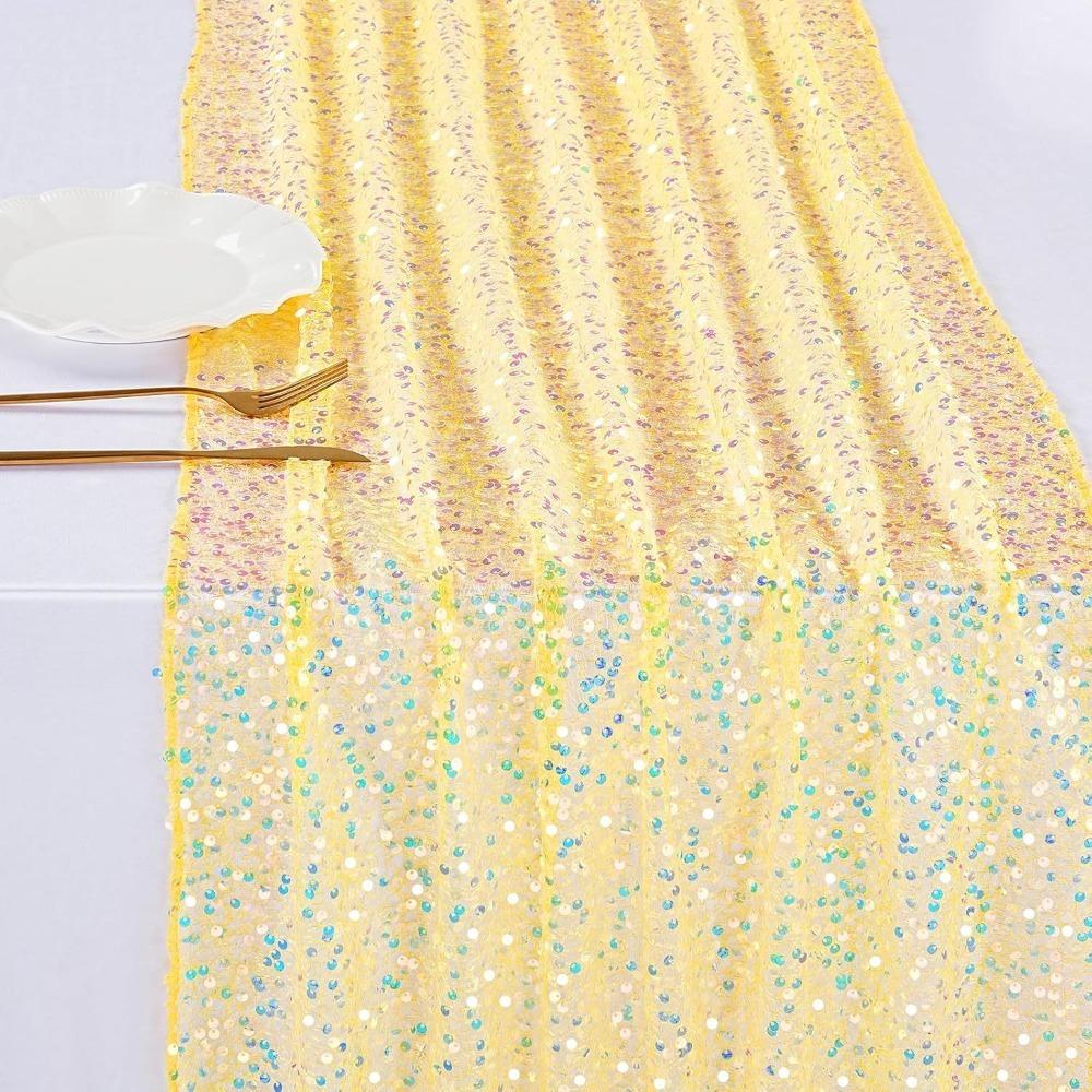 

New Iridescent Sequin Table Runner Glitter Sequin Mermaid Table Cover Heat Insulation Table Cloth Wedding Birthday Party шампанського