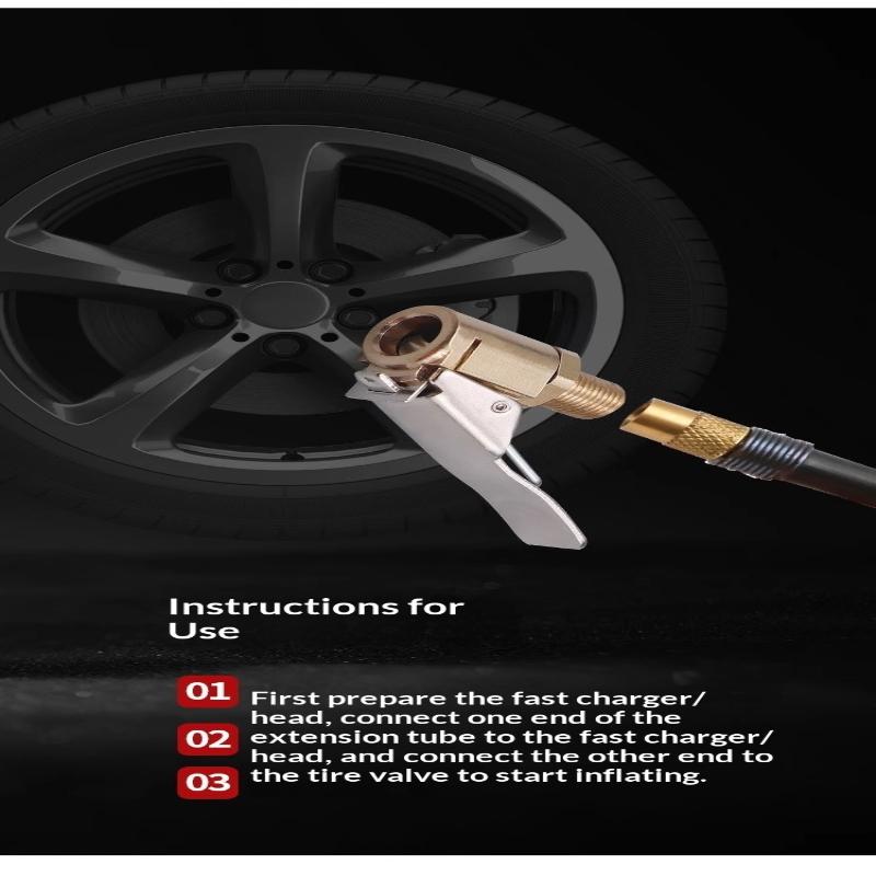 Brass Locking Nozzle Tire Air Chuck Clip Adapter - Automotive Grade For Efficient Inflation