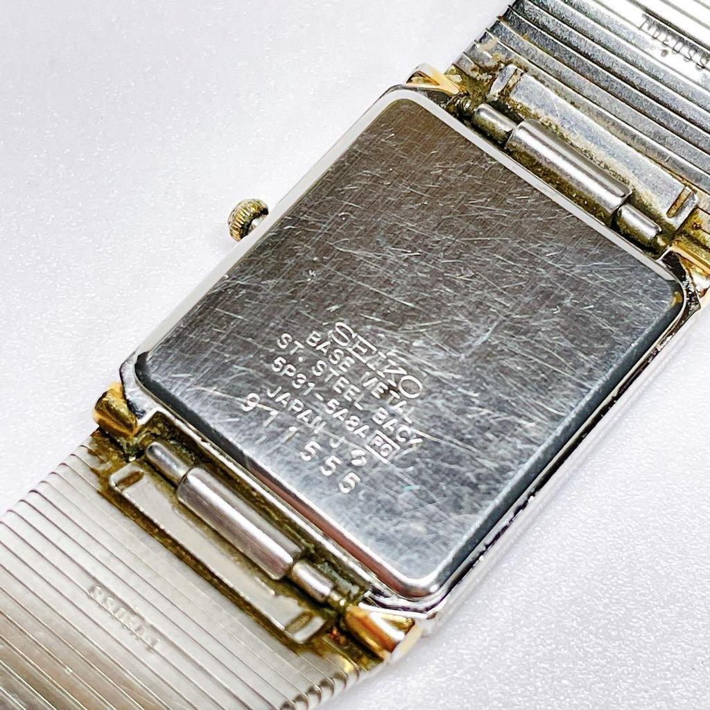 Used SEIKO Men's Watch Quartz New Battery Operating Square 80