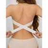 Wireless Bandeau Bra with Side Buckle Sexy Strapless Removable Padded Crossover Straps for Adults Solid Stretch