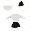 1/12 Long Sleeve Pullover and Skirt Costume Casual Off Shoulder Sweatshirt for 6inch Female Doll