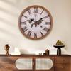 Wood Grain Plastic Decorative Wall Clock Office Home Clock Round Silent Clock Modern Simple Fashion Wall Clock