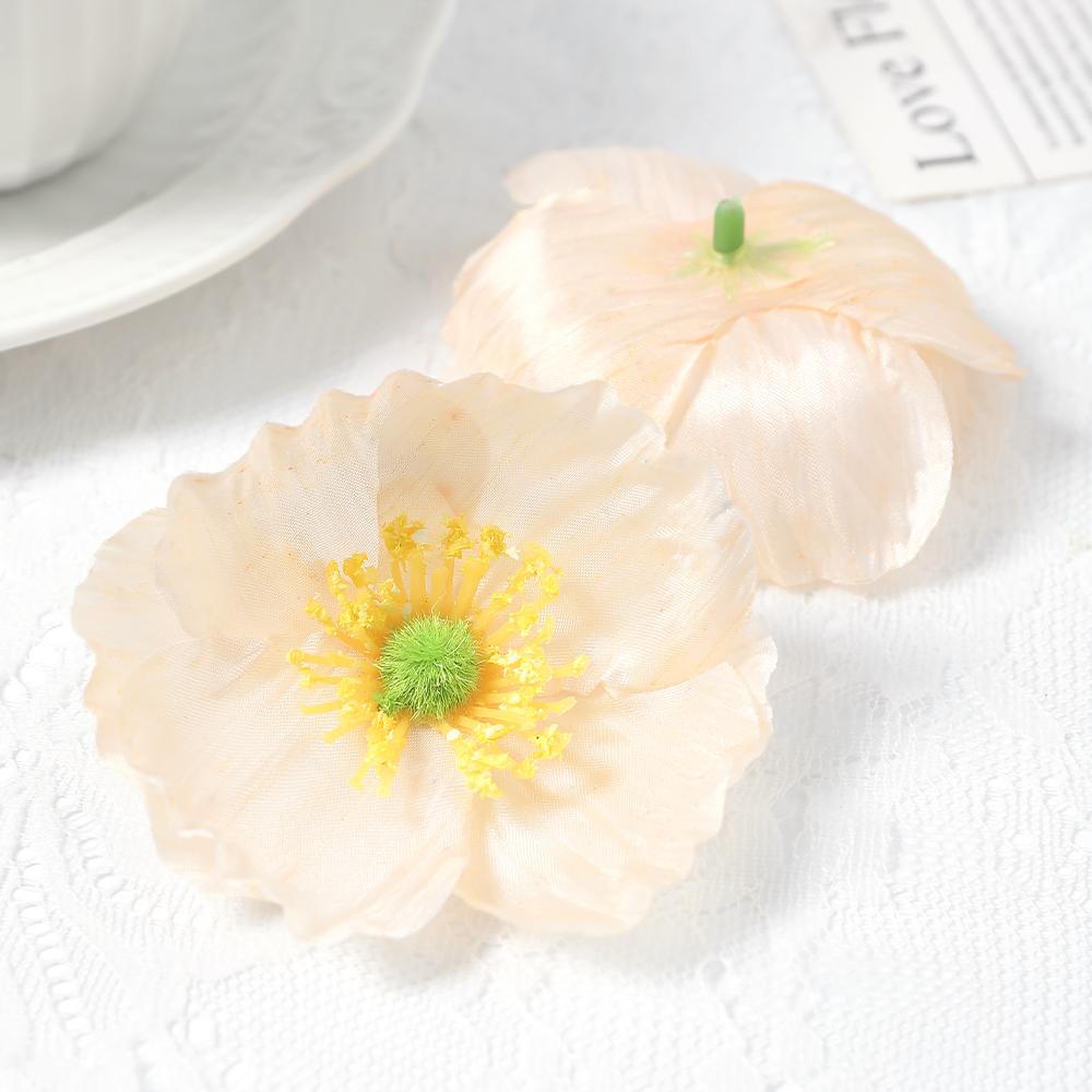 10 Stück Künstliche Blumenköpfe 7cm Kunstblumen für Heimdeko Garten Hochzeit Heiratsdekoration DIY Bastel Kranz Geschenk Ornament