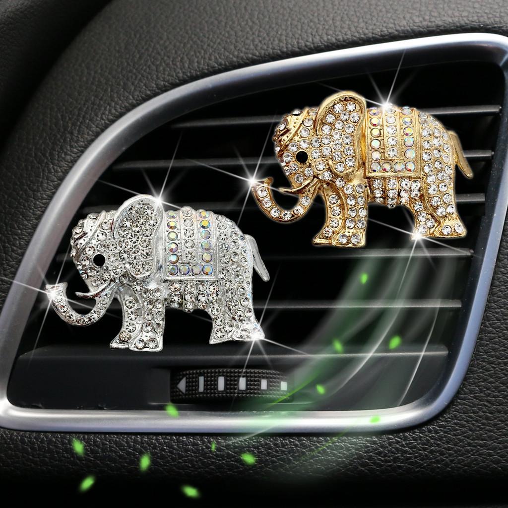Requintado Ambientador de Clipe para Saída de Ar de Carro de Elefante Decoração de Strass Fragrância Floral Amadeirada