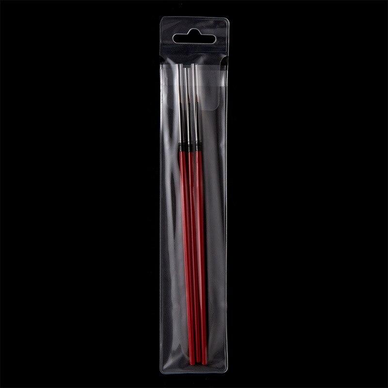 3pcs/set 5/7/11mm Nail Art Liner Painting Brush Thin Stripe Line Drawing Pen DIY UV Gel Tips French Design Manicure Tool