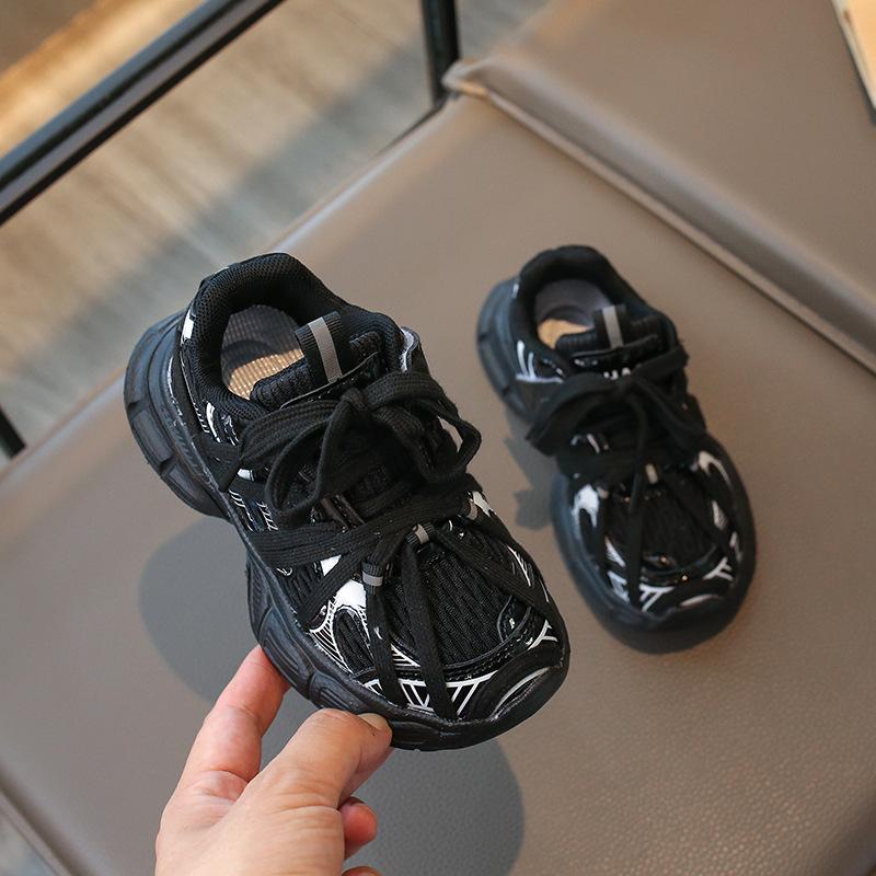 Children's Sports Shoes 2025 Spring New Girls Shoes Spring and Autumn Boys Trendy Breathable Mesh Casual Dad Shoes