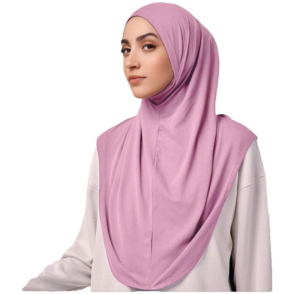 Atmungsaktiver Eid al-Fitr Langer Turban Verstellbarer Hijab Kopfwickel Elegantes Arabisches Damen Kopftuch Täglich