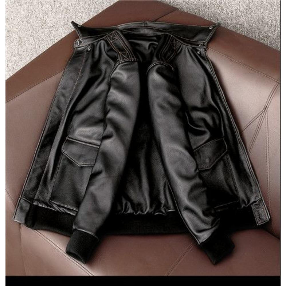 Pilot Leather Jacket Pure First Layer Cowhide Leather Jacket Men's Flight Suit Large Size Jacket