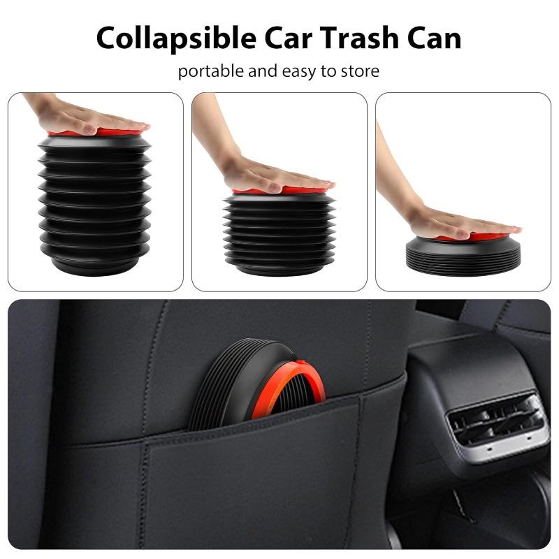 1/2pcs 4L Car Trash Can, Foldable Multifunction Storage Bucket for Auto Outdoor Fishing, Portable Leakproof Trash Bin