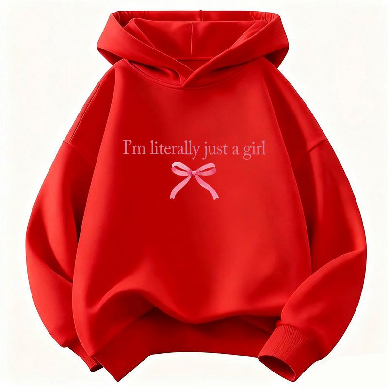 90s I Am Literally Just A Girl Letter Printed Y2k Hoodie Kids Children's Sweatshirt Hoody Casual Hoodies Girls Clothes