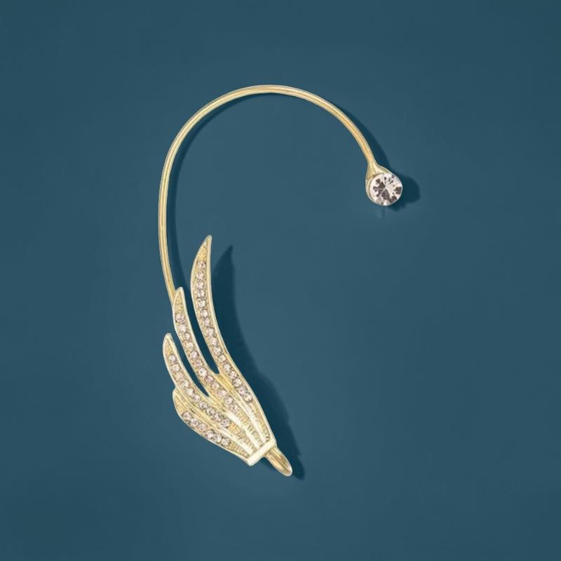 Butterfly Flower Tassel Rhinestone Wing Ear Cuff - No Piercing Clip On