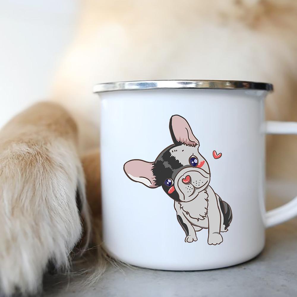 Original Mugs Coffee Cups to Sublimate Cute Dog Printed Enamel Coffee Tea Mugs Office Home Party Beer Drink Cola Cups Travel Cup
