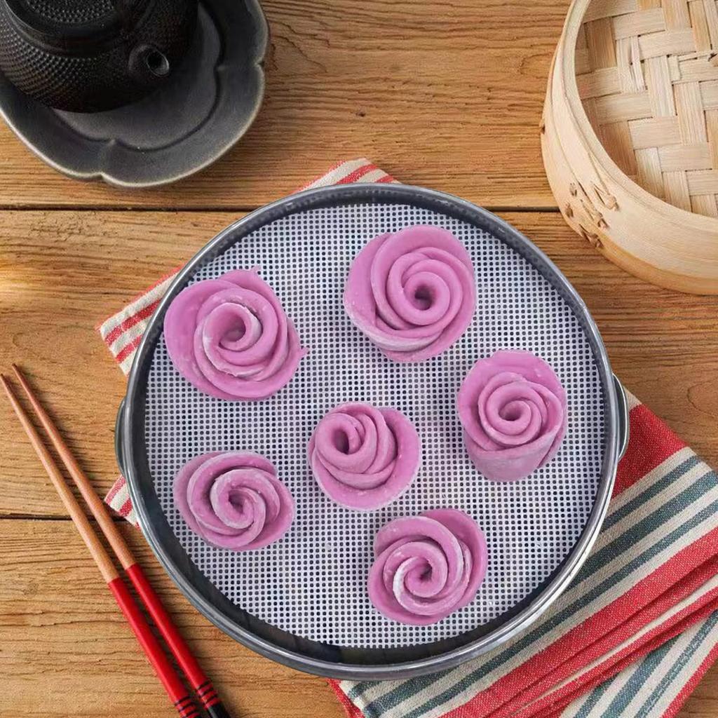 Steamer Mat Silicone Steamer Mat Circular Silicone Steamer Cloth Steamer Paper Steamer Mantou Mat Steamer Cloth Steamer Mat