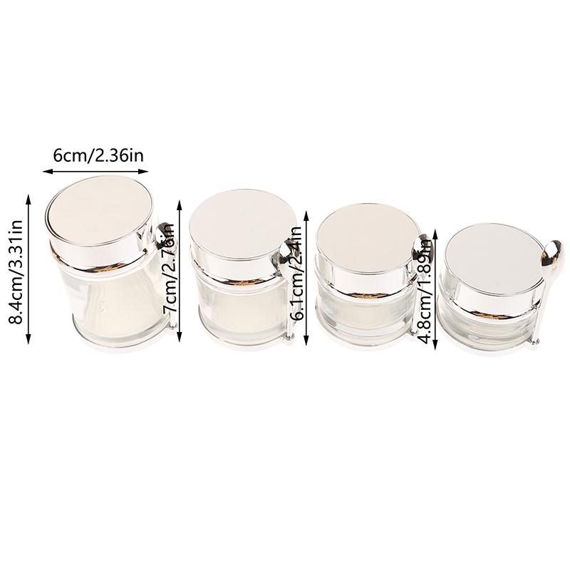 Electroplating Empty Cream Jar Refillable Lotion Bottle With Spoon 30/50/80/100g Travel Face Cream Cosmetic Cotton Pad Container