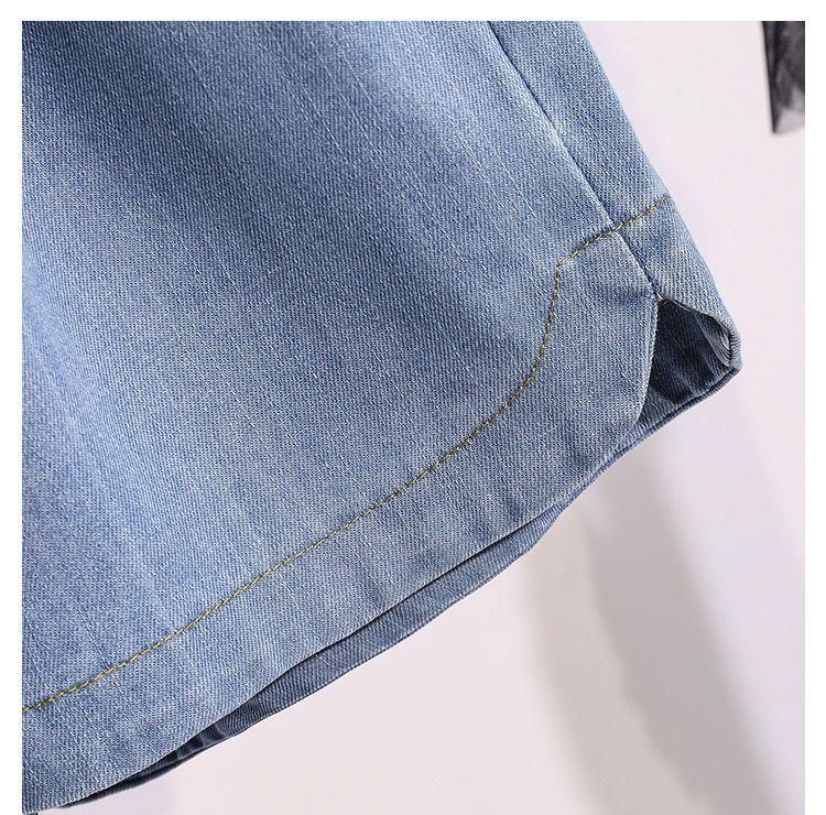 High-Waisted Loose Denim Shorts for Plus-Size Women - Summer Trendy Wide-Leg Elastic Waist 