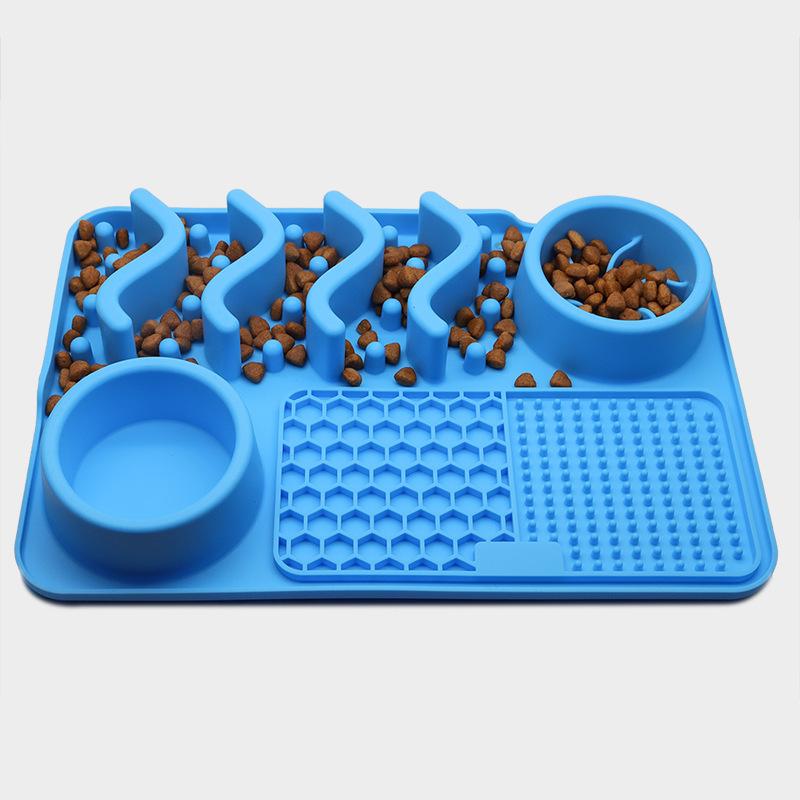 Bite-Resistant Anti-Choking Slow Feeder Silicone Pet Lick Mat Non-Slip Dog Bowl