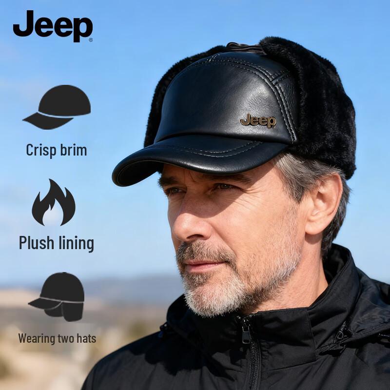 JEEP Men's Winter Thermal Earflap Baseball Cap