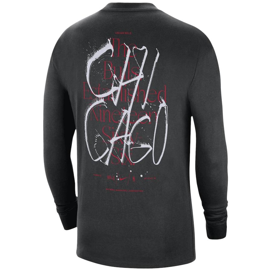 Nike NBA Collaboration Chicago Bulls Training Long Sleeve T-Shirt Kids tops Black 3Z2B7FFP8-BUL