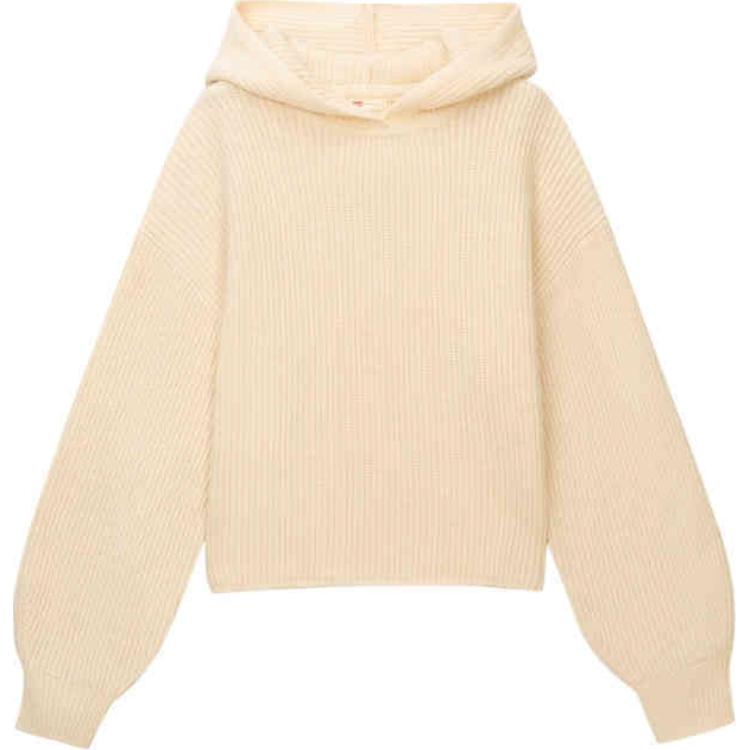 

Levis Теплая Флисовая Серия Вязаный Худи Рубчик Свободный С Длинным Рукавом Женский свитер Бежевый A8509-0004 S