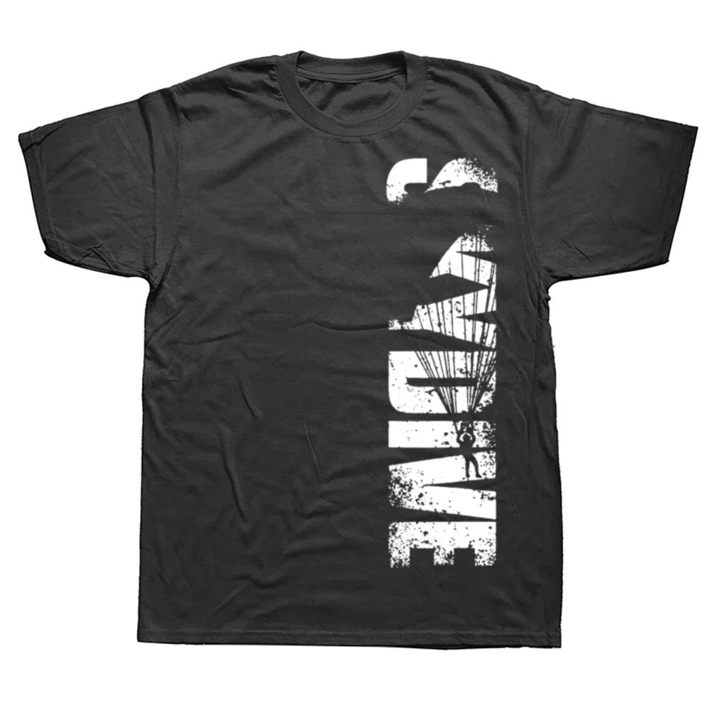 Vinage Skydiving Skydive Sky Diver Paragliding Parachu Paraglider T Shirts Streetwear Short Sleeve Birthday Gifts Tshirt Men