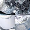 Damen Sommer Glänzende Strass Schmetterling Baseballkappe Mesh Atmungsaktiv Glitzer Pailletten Sonnenschutzhut Lässige Outdoor Visiere Hüte