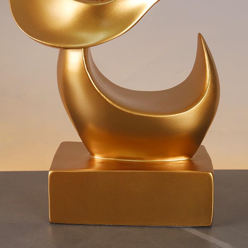 "Golden Flame Bird Ornament - Modern Resin Decor for Home, Wine Cabinet, or Office"