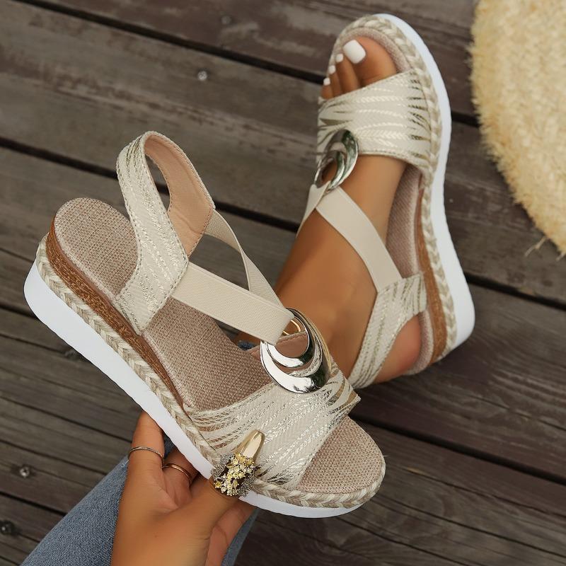 Fashion Wedges Sandals Women Beach Snake Print Platform Sandals Gladiator Shoes Woman 2025 New Comfort Casual Med Platform Sandals Women