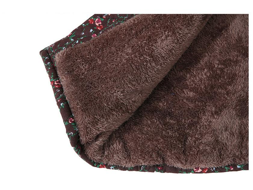 Mamas mittellange Winterjacke mit Blumenmuster - Fleecegefüttert & verdickt für Wärme, ideal für Frauen mittleren und höheren Alters