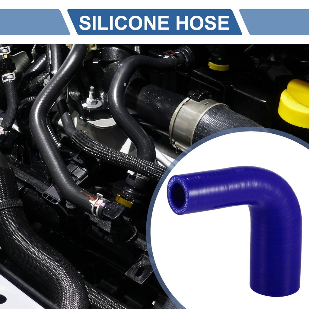 X AUTOHAUX 1pcs 19mm/0.75"-32mm/1.26" Inner Diameter 90mm/3.54" Length 90 Degree Blue Car Silicone Hose Hose Universal
