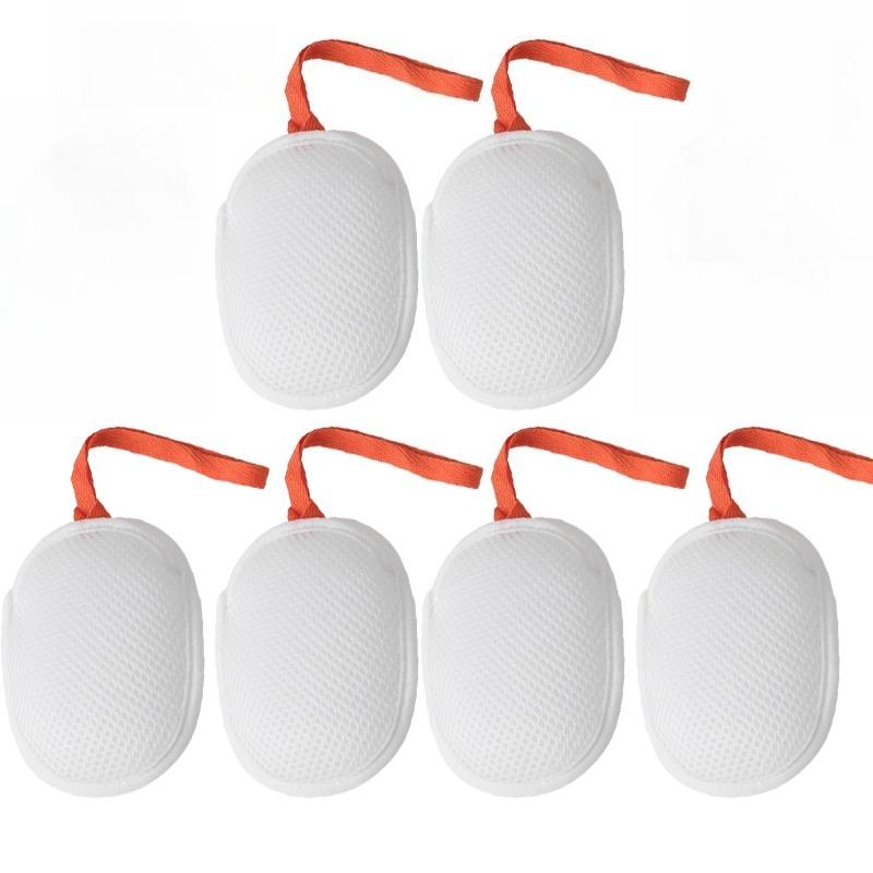 

6PCS Personal Care Soap Mesh Pouch With Lanyard Fast Foaming Shower Travel Holder Net Bath Flower Scrubbing Bathroom Accessories