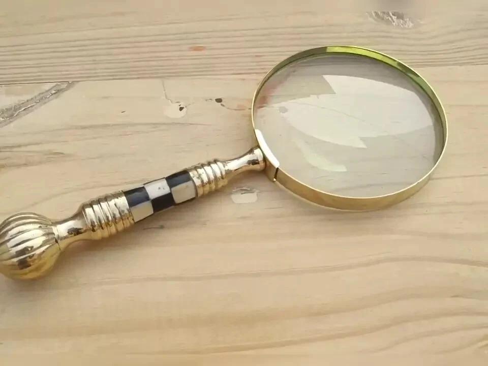 Antique Handmade Magnifier, Reading Magnifying Glass, Newspaper Reader,