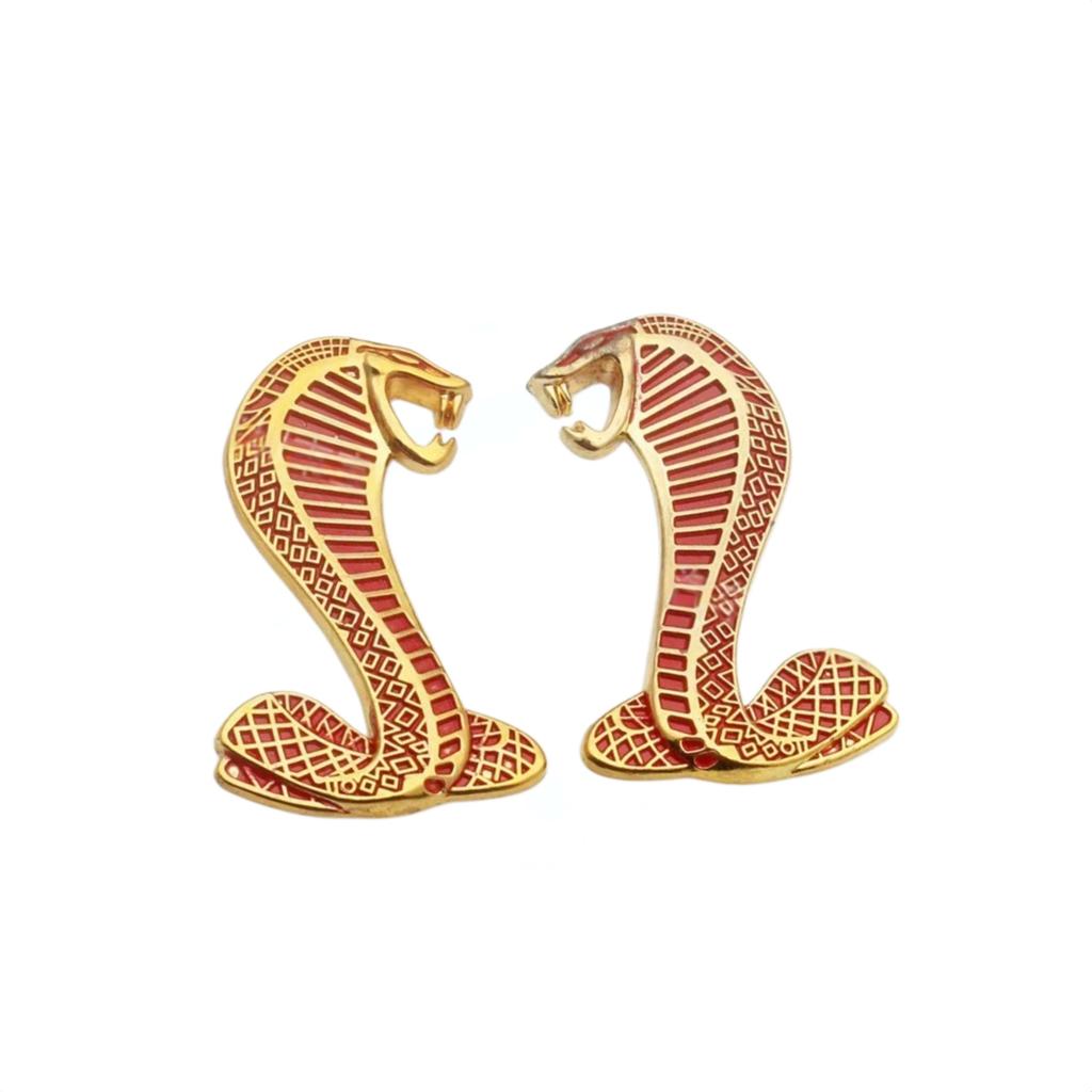2Pcs 3D Metal Cobra Logo 3D Car Side Fender Emblem Badge Sticker Motorcycle Personalized Modification for All Models Decoration Car Accessories