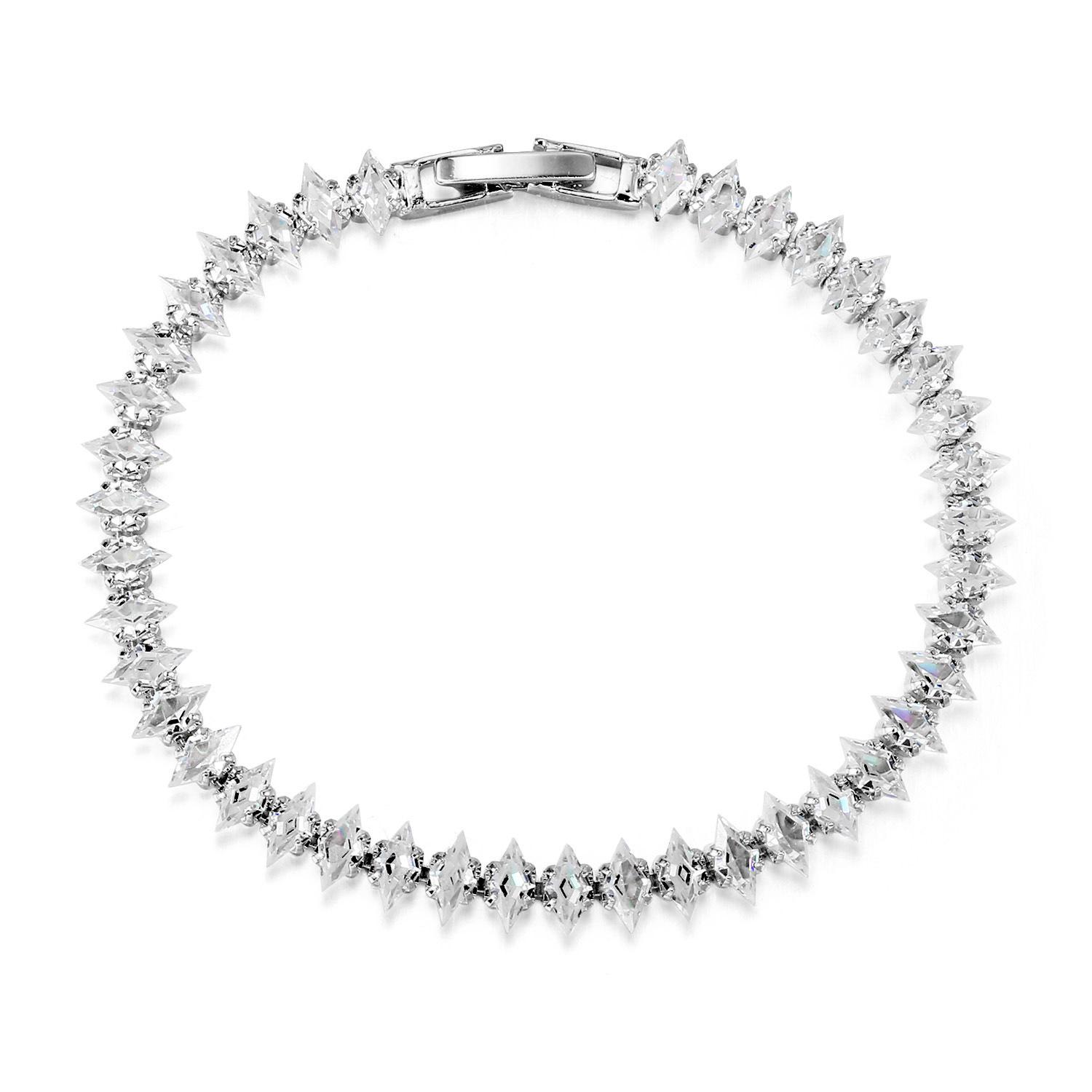 

Женский теннисный браслет Ромб с полным бриллиантом, Микро-установка Кристалл циркона Регулируемые аксессуары для браслета