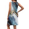 Robe d'été pour femme à col en V, décontractée, pour la plage, les vacances, rétro, à imprimé floral, sans manches, patchwork