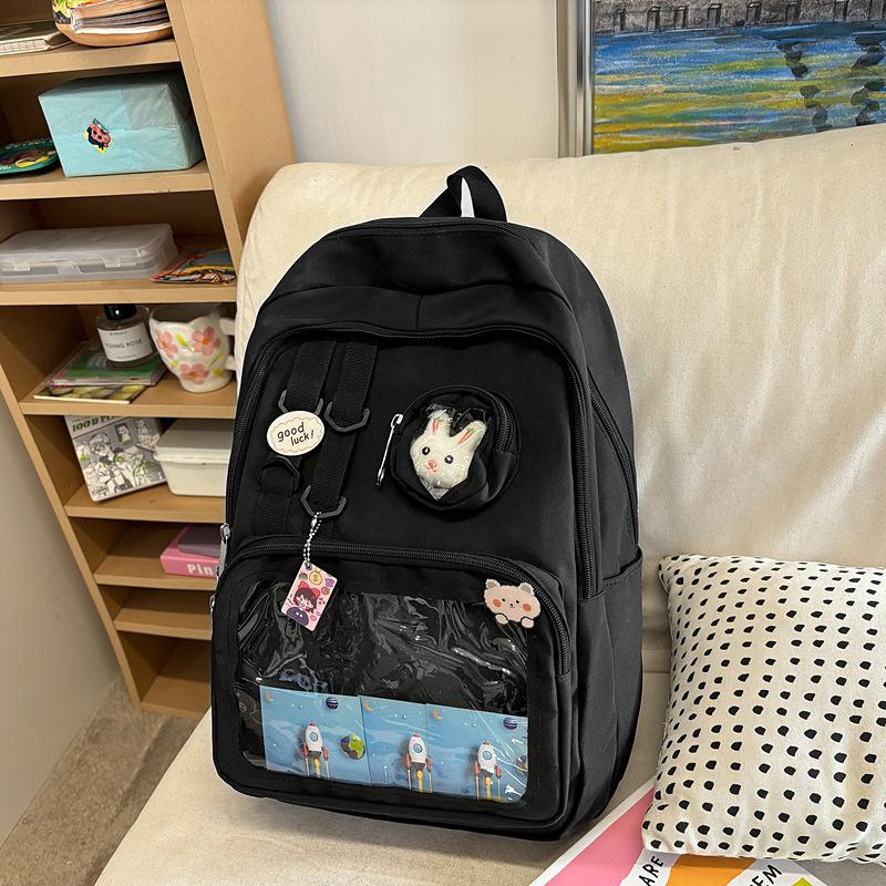 School bag, student bag, large capacity, shoulder back, high value backpack, new primary school students simple and cute pain bag