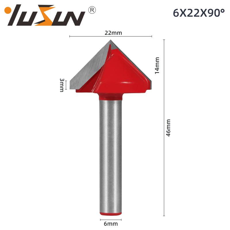 6mm V-Groove Bit Woodworking Cutter - 3D Engraving Knife, V-Shaped, 60/90 Degrees, 6 Patterns