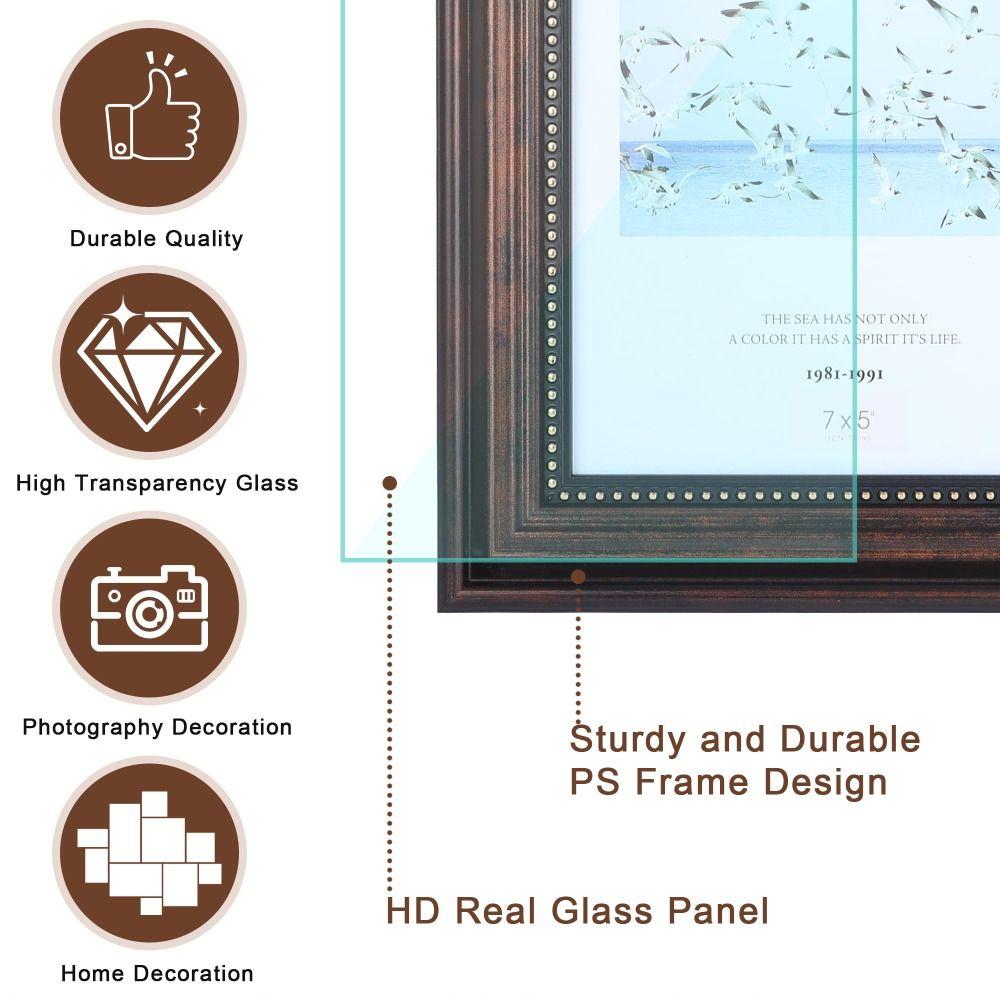 Elegant 6 Inch Photo Frame Black Rustic Resin Picture Frame Desktop Ornament Photo Display Stand Home Decor